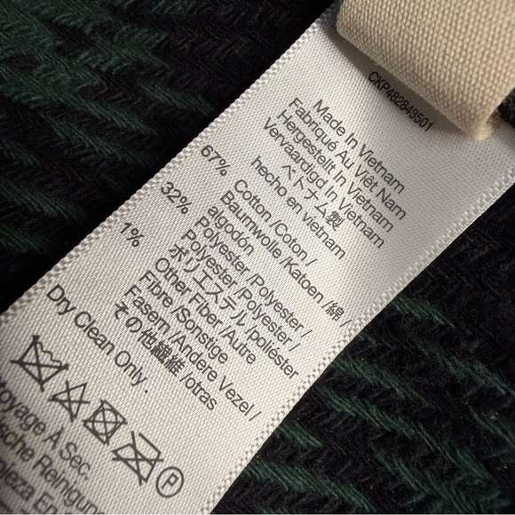 Madewell Flannel Boxy Shirt-Jacket in Plaid Green and Black Size Small - Picture 5 of 5